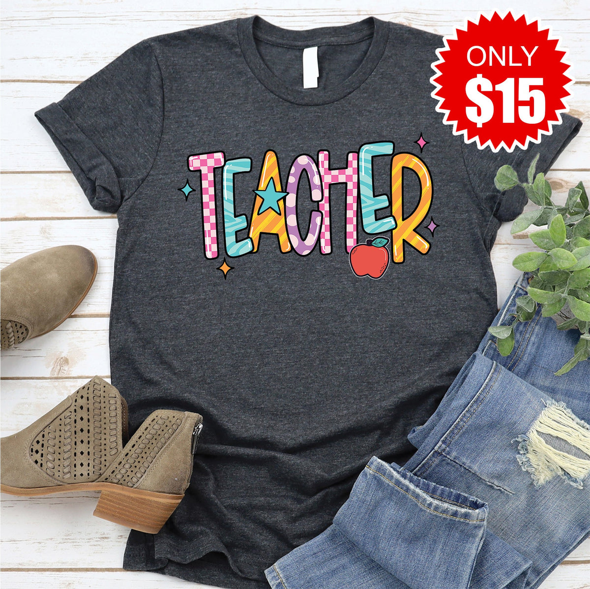 Teacher Tee - Heather Charcoal - 15 product image 1