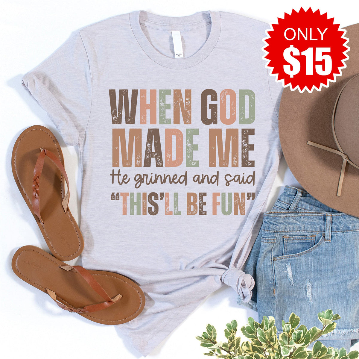 When God Made Me Tee - 15 product image 1