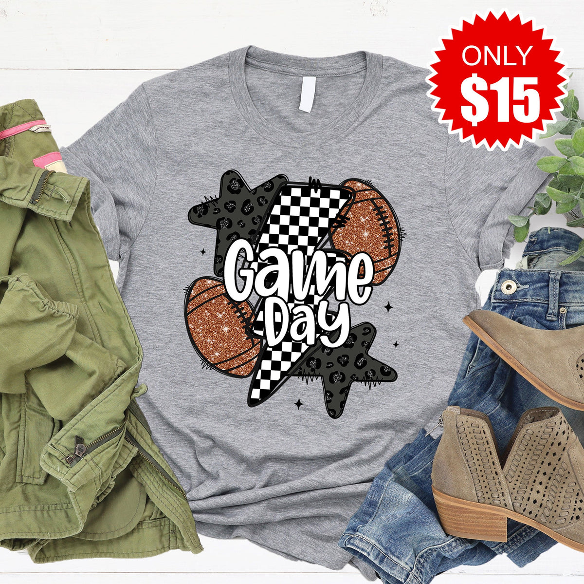 Game Day Retro Tee - Heather Grey - 15 product image 1