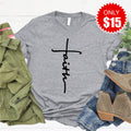 Faith Cross Tee - Heather Grey - 15 product image 1
