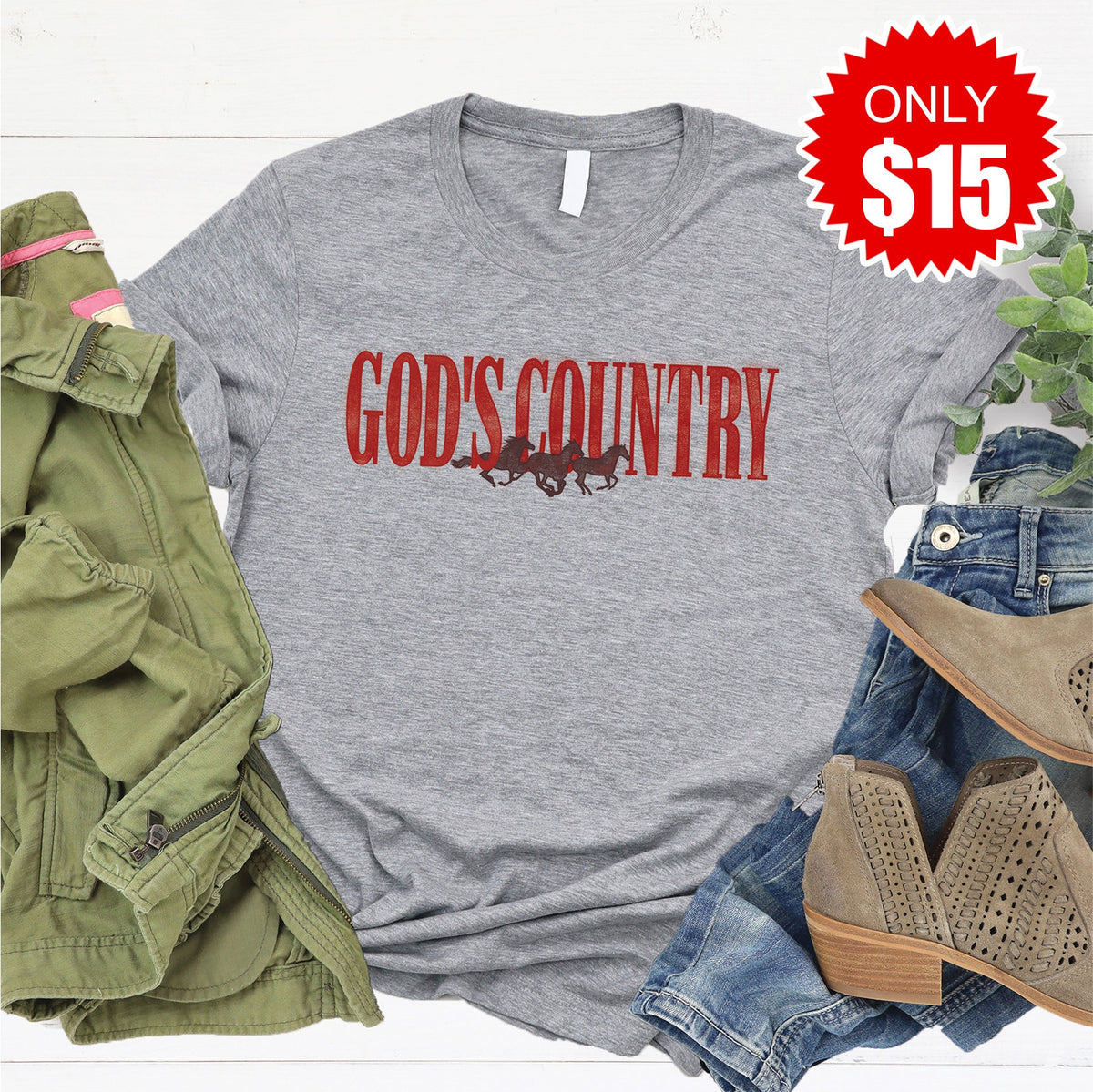 God's Country Tee - Heather Grey - 15 product image 1