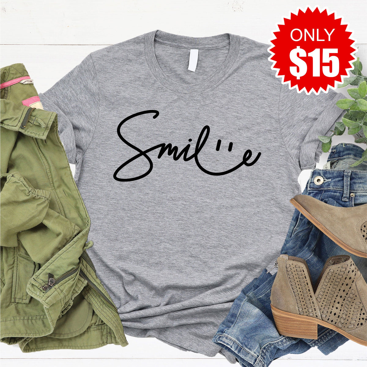 Smile Tee - Heather Grey - 15 product image 1