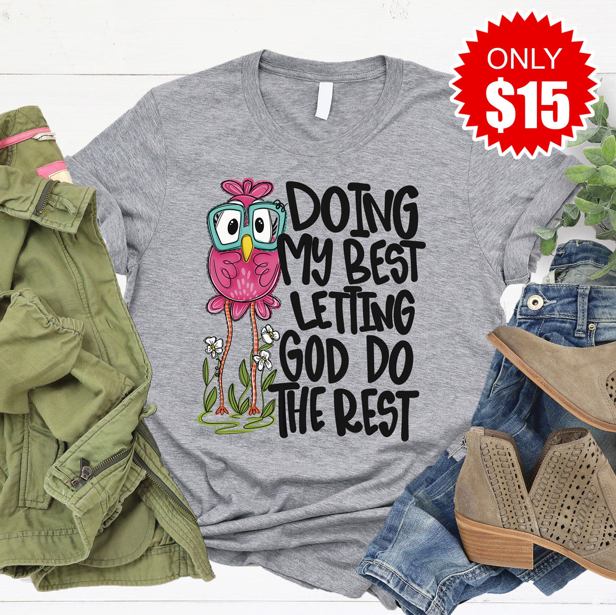 Doing My Best Tee - Heather Grey - 15 product image 1