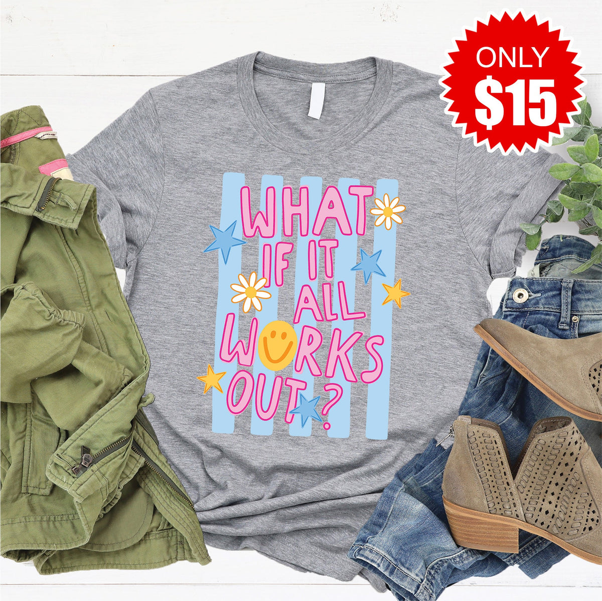 All Works Out Tee - Heather Grey - 15 product image 1