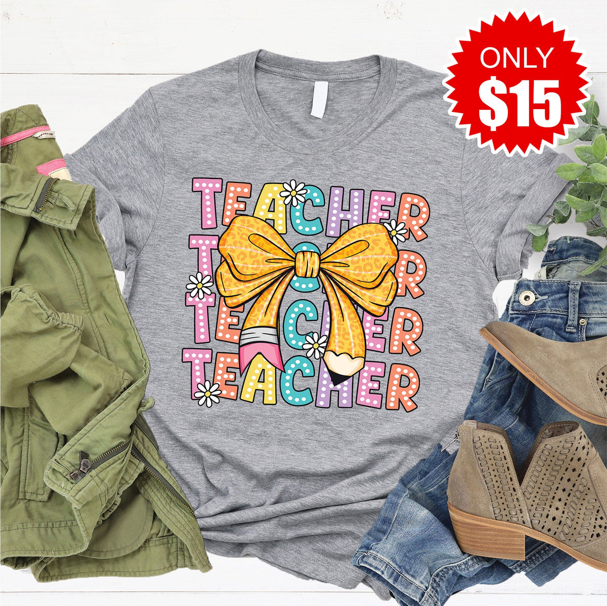 Teacher Tee - Heather Grey - 15 product image 1