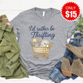 Id Rather Be Thrifting Tee - Heather Grey - 15 product image 1