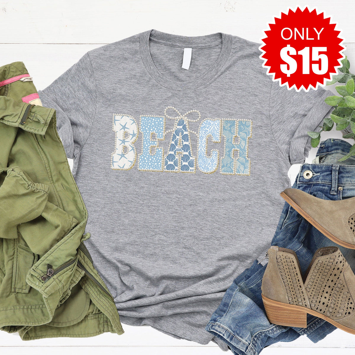 Beach Tee - Heather Grey - 15 product image 1