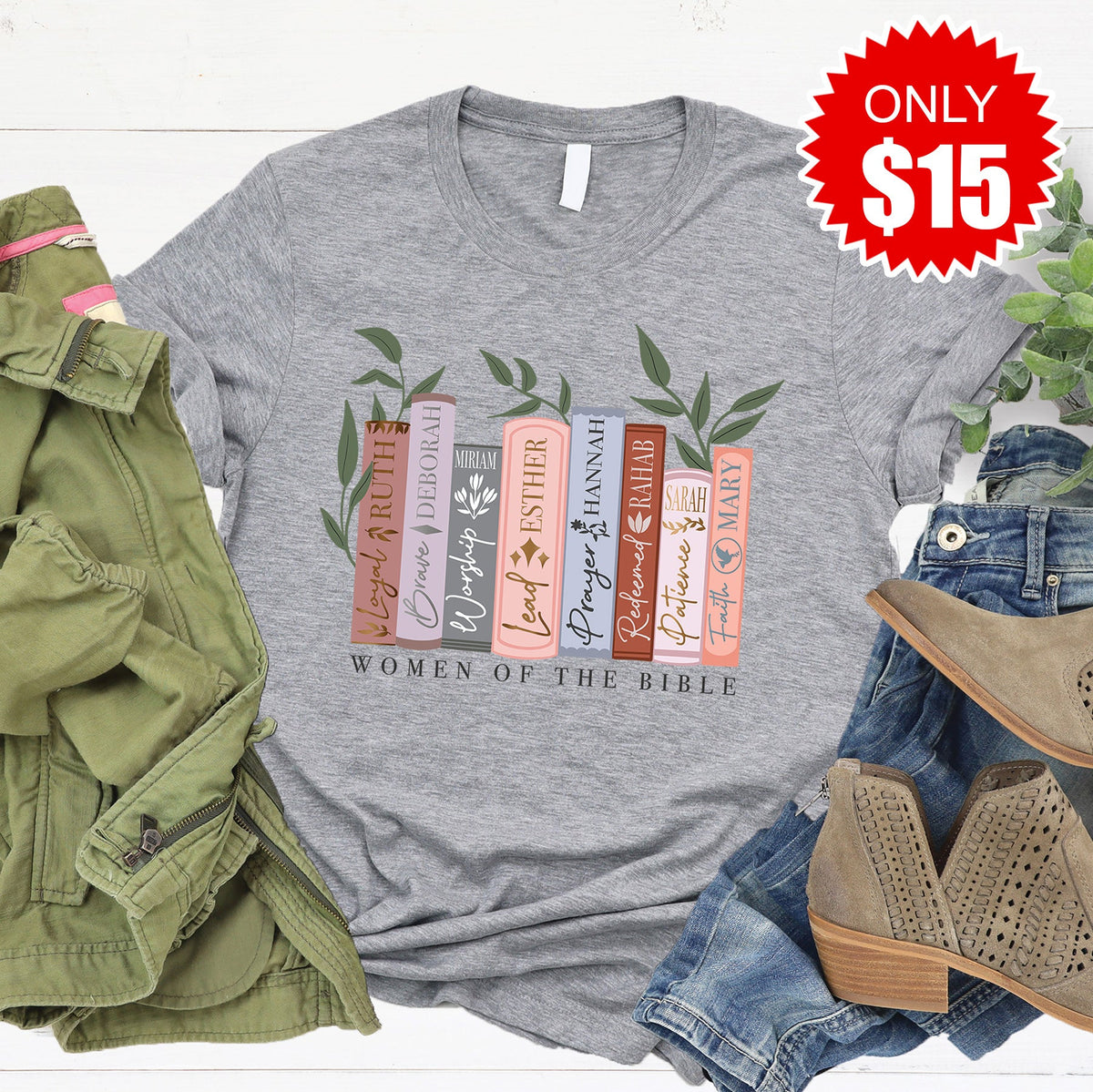 Women of the Bible Tee - Heather Grey - 15 product image 1