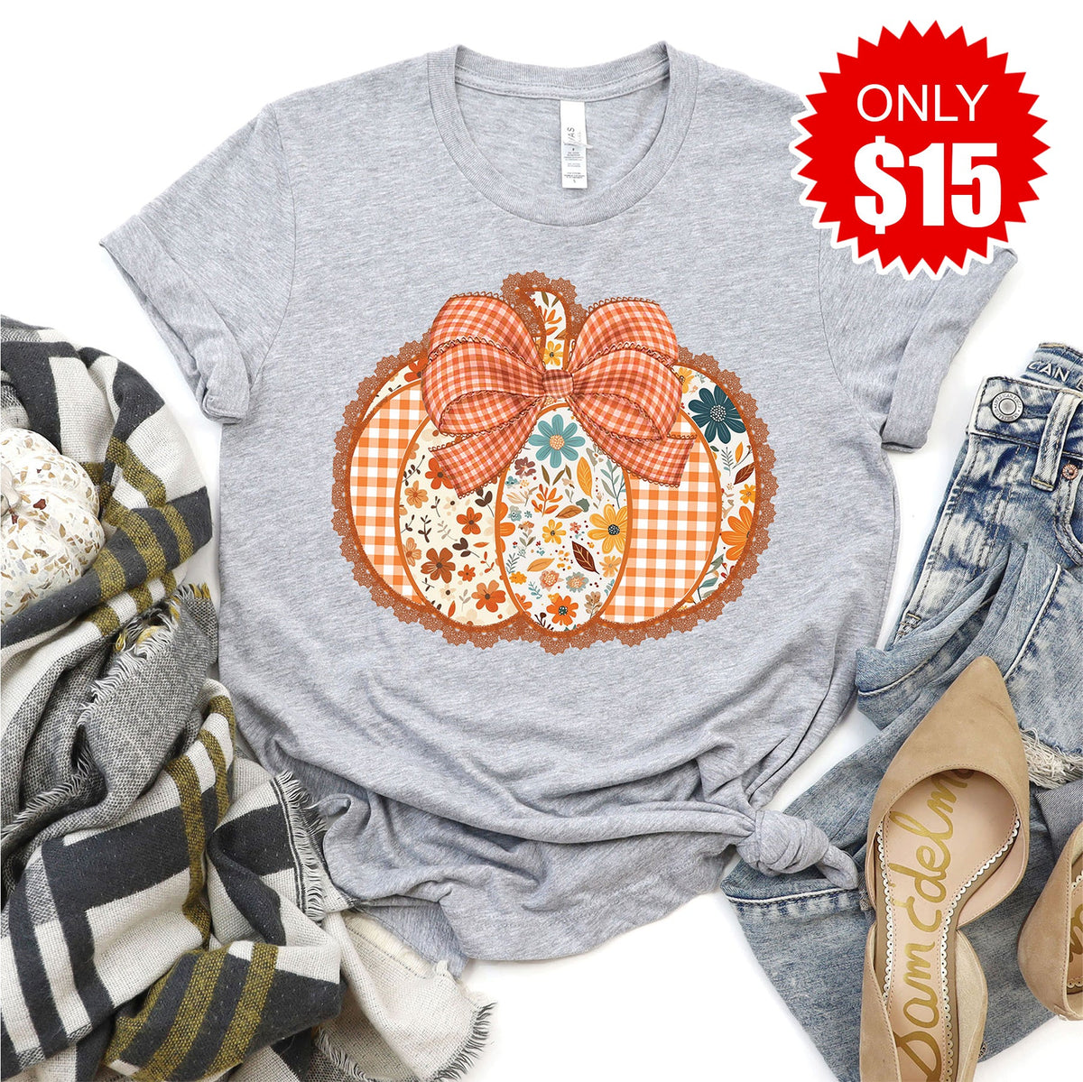 Pumpkin Tee - Heather Grey - 15 product image 1