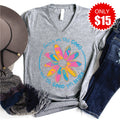 Focus On The Good V-Neck - Heather Grey - 15