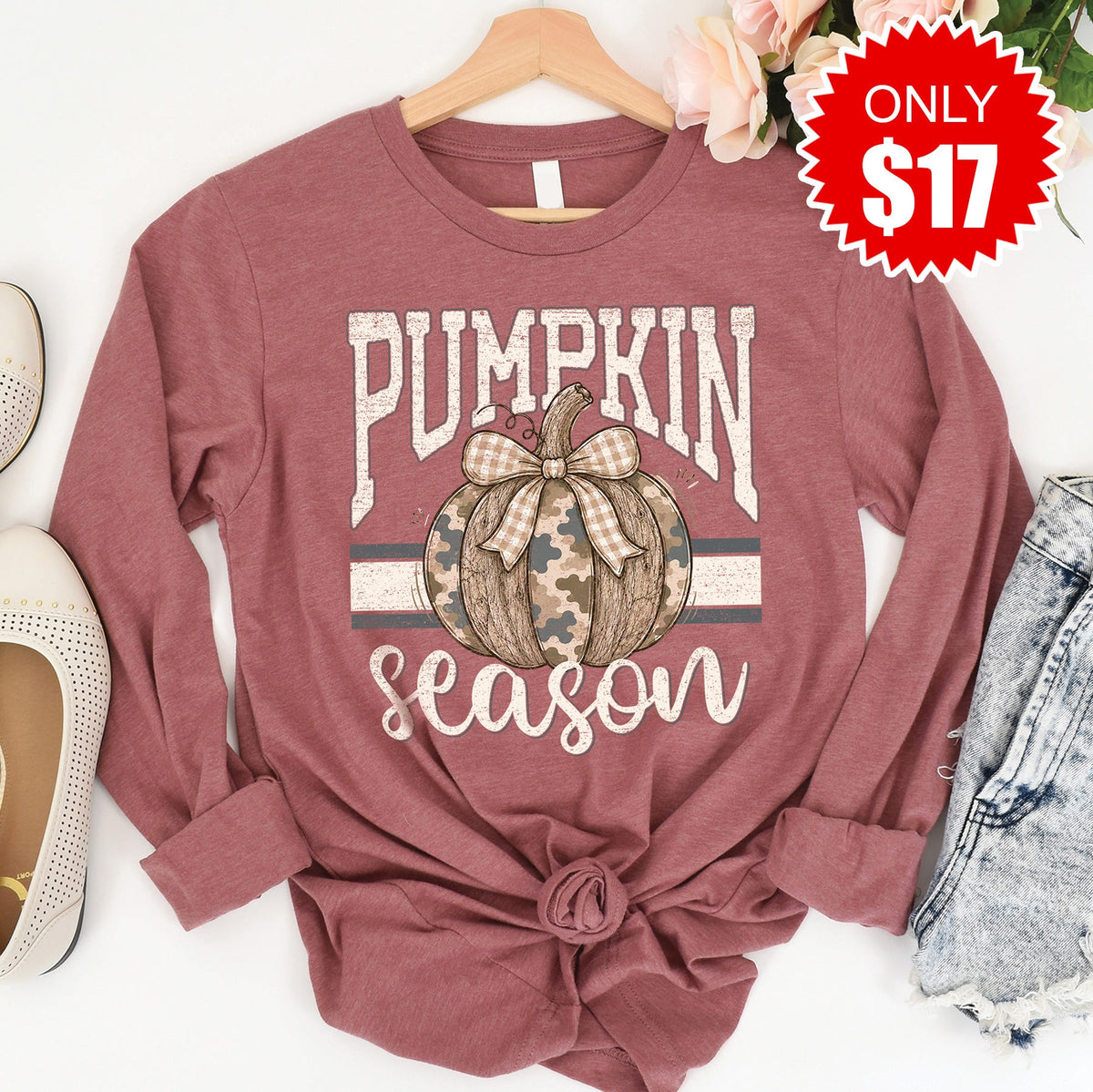 Pumpkin Season Long Sleeve - Heather Mauve - 17 product image 1