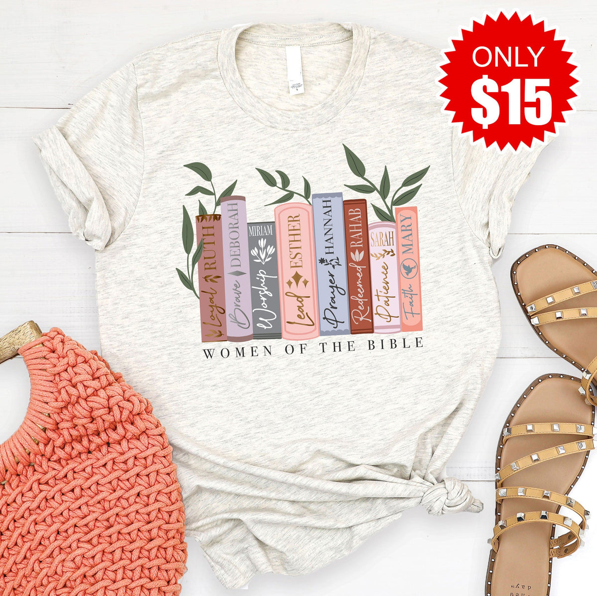 Women of the Bible Tee - Heather Oatmeal - 15 product image 1