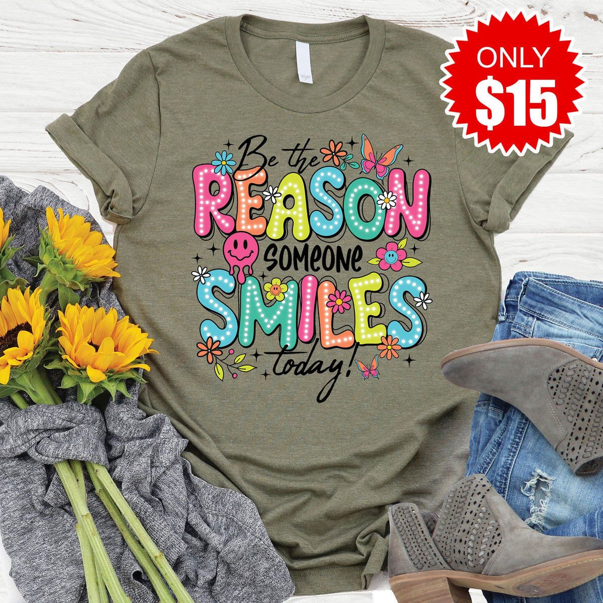 Be The Reason Tee - Heather Olive - 15 product image 1