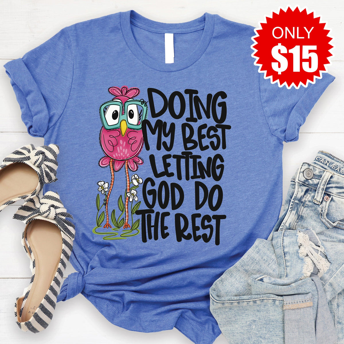 Doing My Best Tee - Heather Royal Blue - 15 product image 1