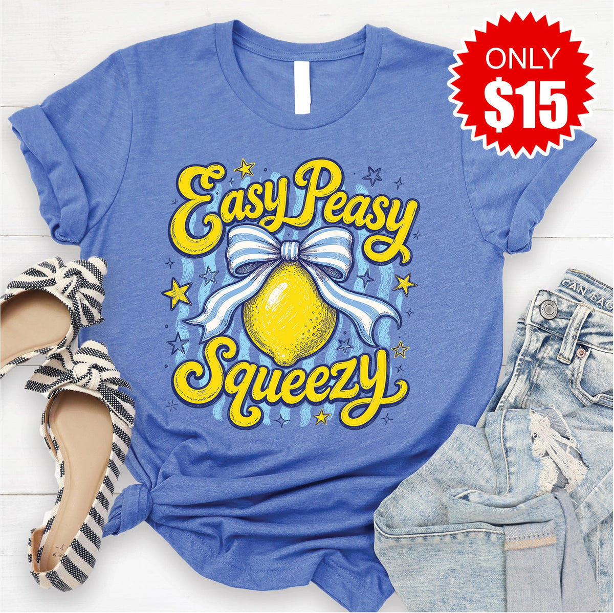 Easy Peasy Tee - Heather Royal Blue - 15 product image 1