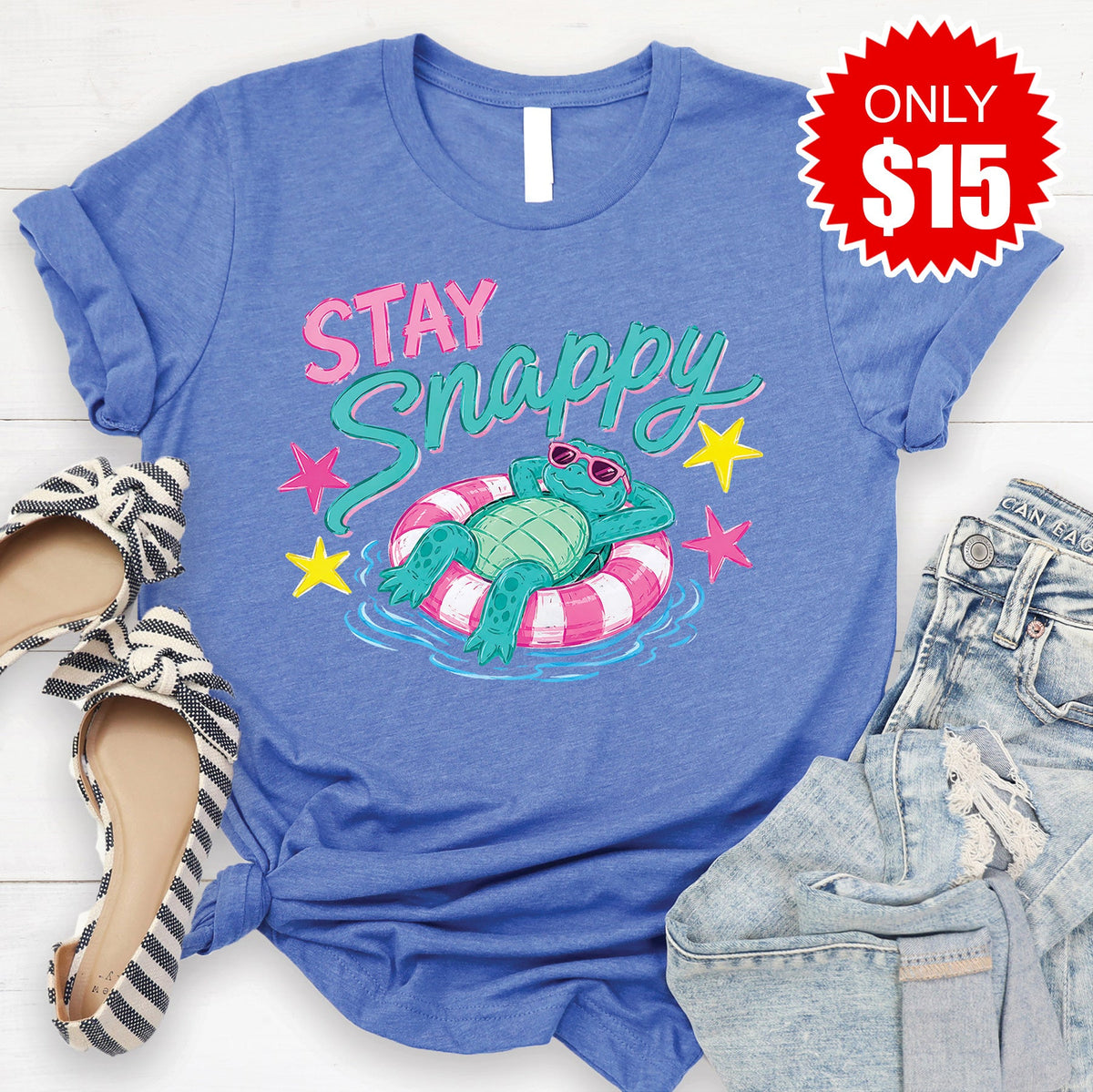 Stay Snappy Tee - Heather Royal Blue - 15 product image 1