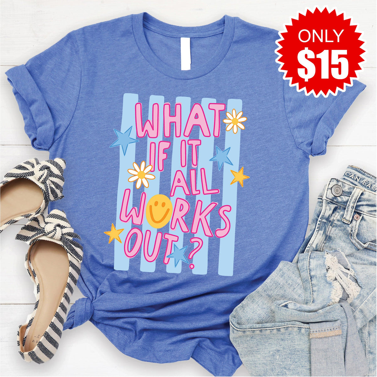 All Works Out Tee - Heather Royal Blue - 15 product image 1