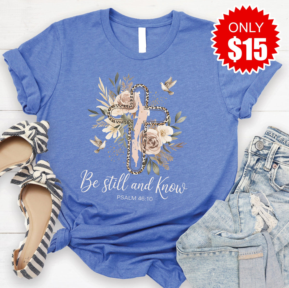 Be Still and Know Tee - Heather Royal Blue - 15 product image 1