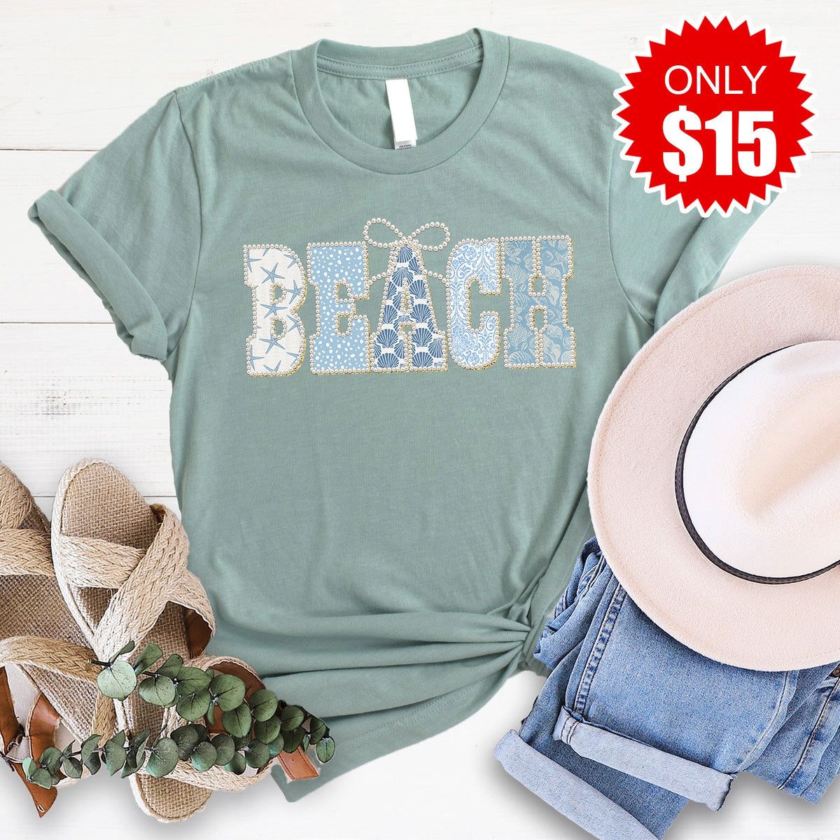 Beach Tee - Heather Sage - 15 product image 1