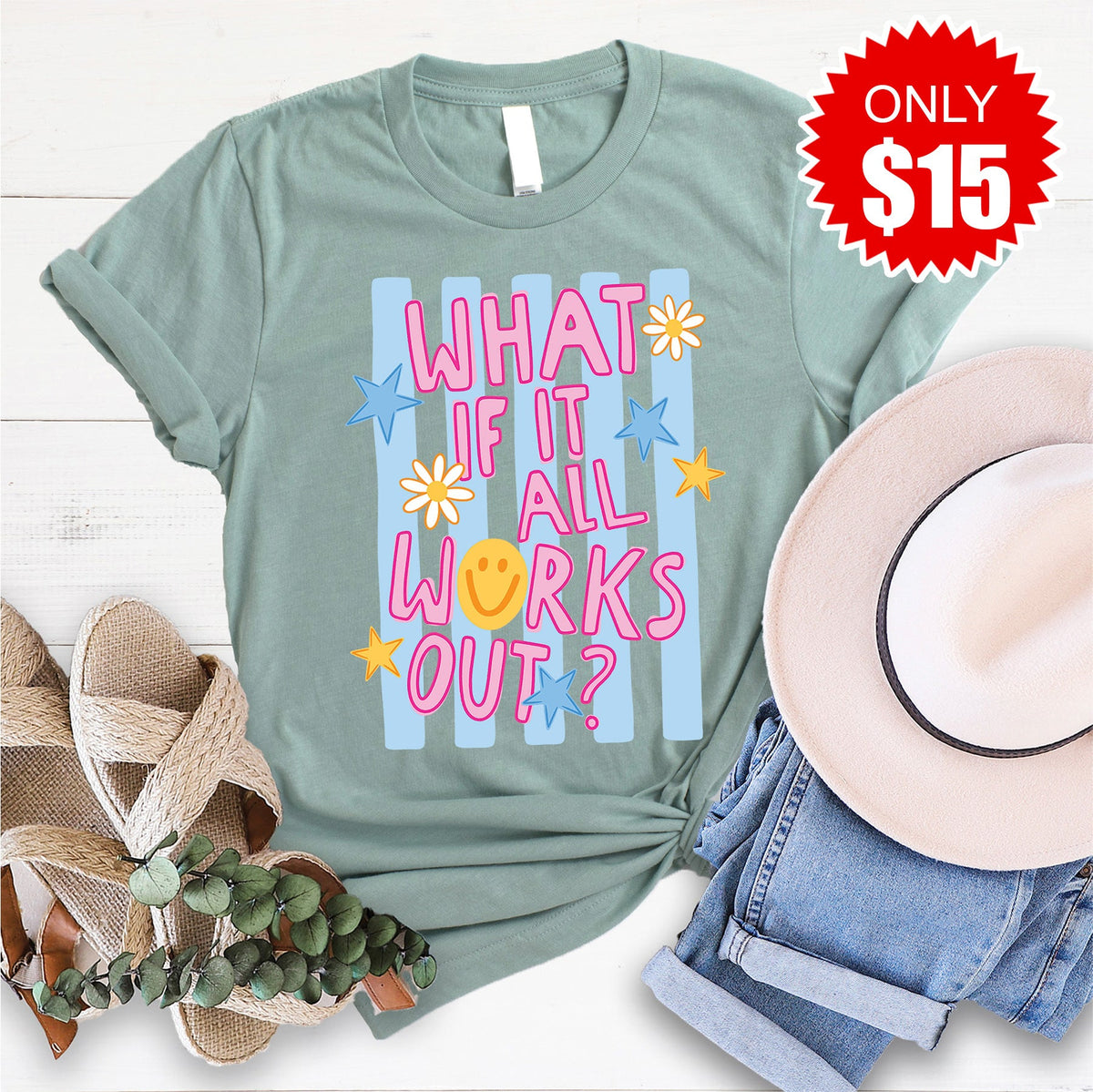 All Works Out Tee - Heather Sage - 15 product image 1