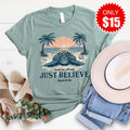 Believe Sea Turtle Tee - Heather Sage - 15 product image 1