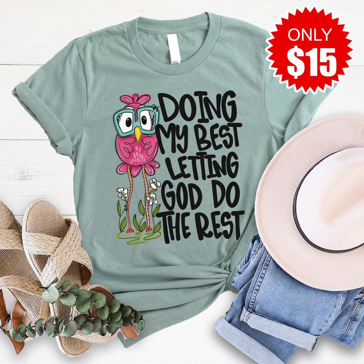 Doing My Best Tee - Heather Sage - 15 product image 1
