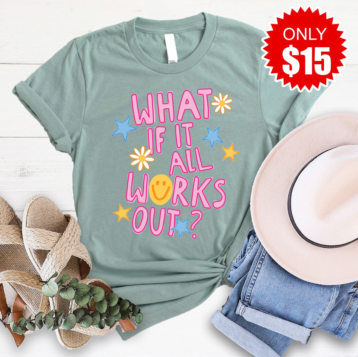 All Works Out Tee - Heather Sage - 15 product image 1