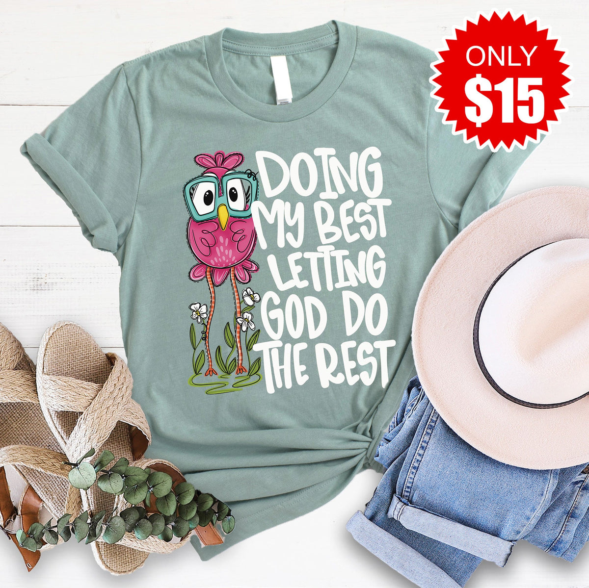 Doing My Best Tee - Heather Sage - 15 product image 1