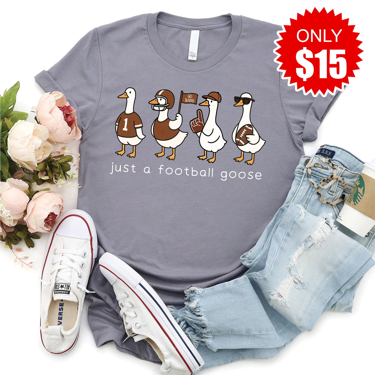 Football Goose Tee - Heather Storm - 15 product image 1