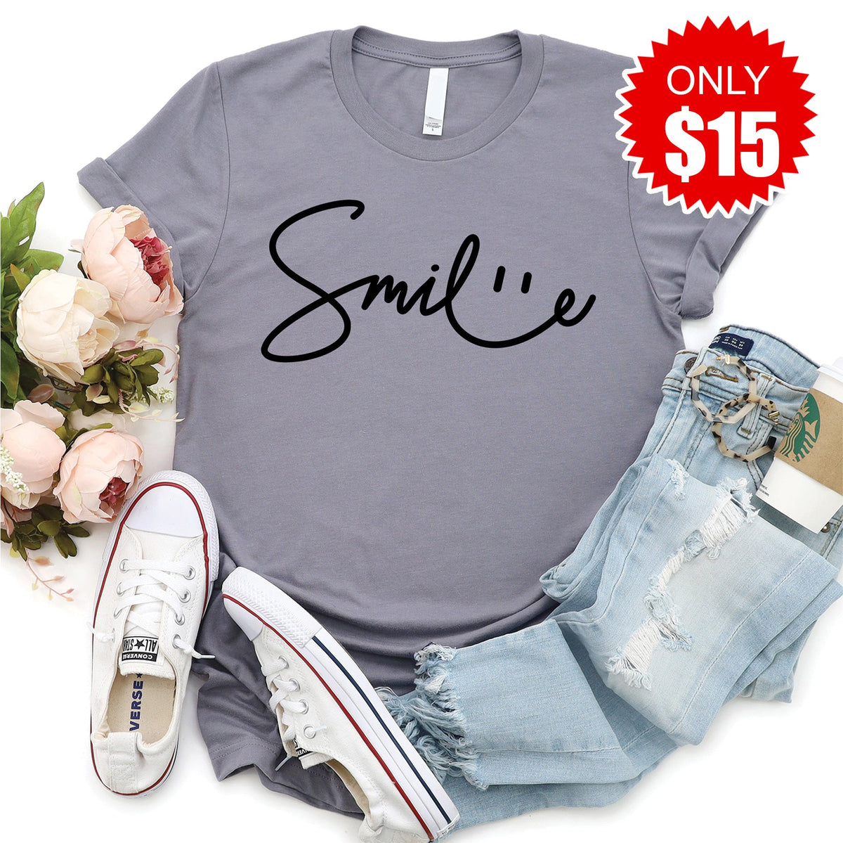 Smile Tee - Heather Storm - 15 product image 1