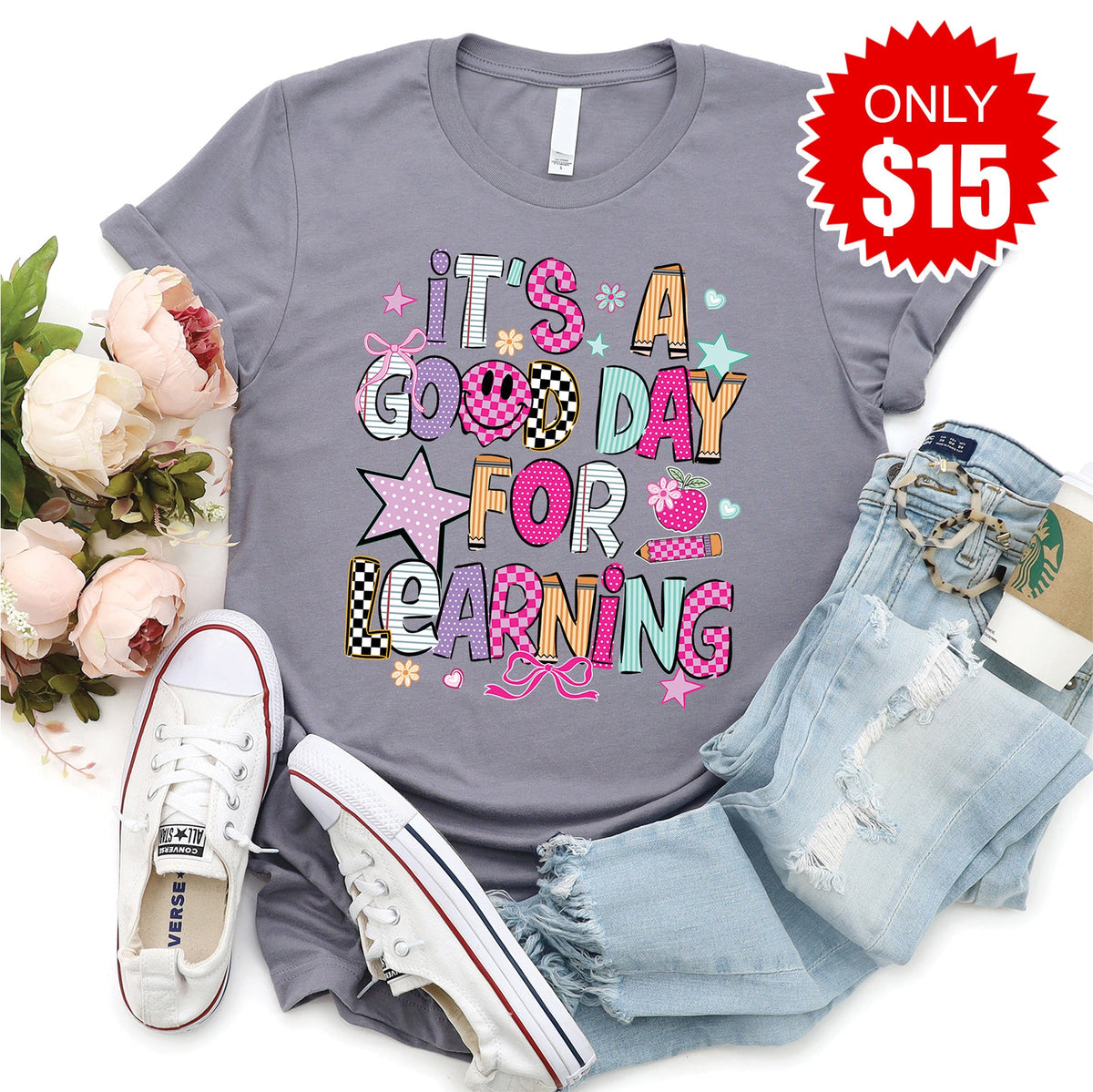 Its a Good Day For Learning Tee - Heather Storm - 15 product image 1