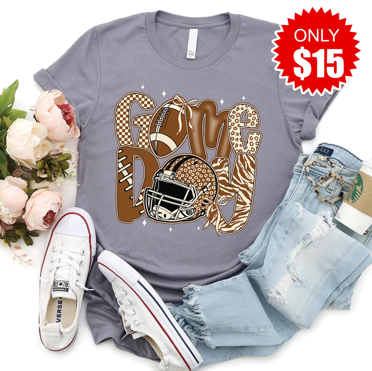 Game Day Leopard Tee - Heather Storm - 15 product image 1