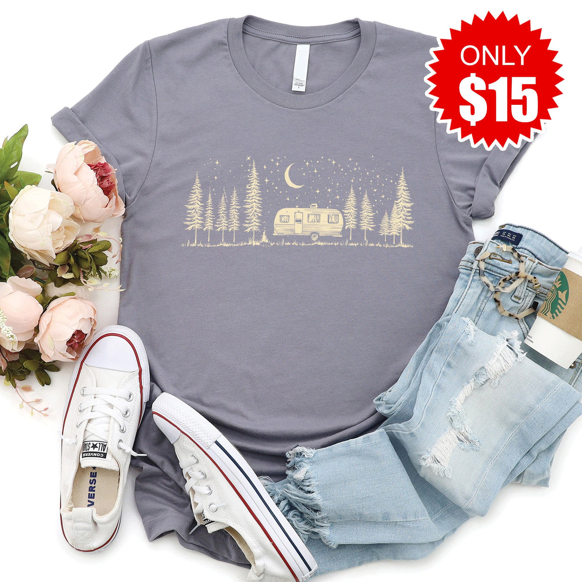 Camping Life Tee - Heather Storm - 15 product image 1