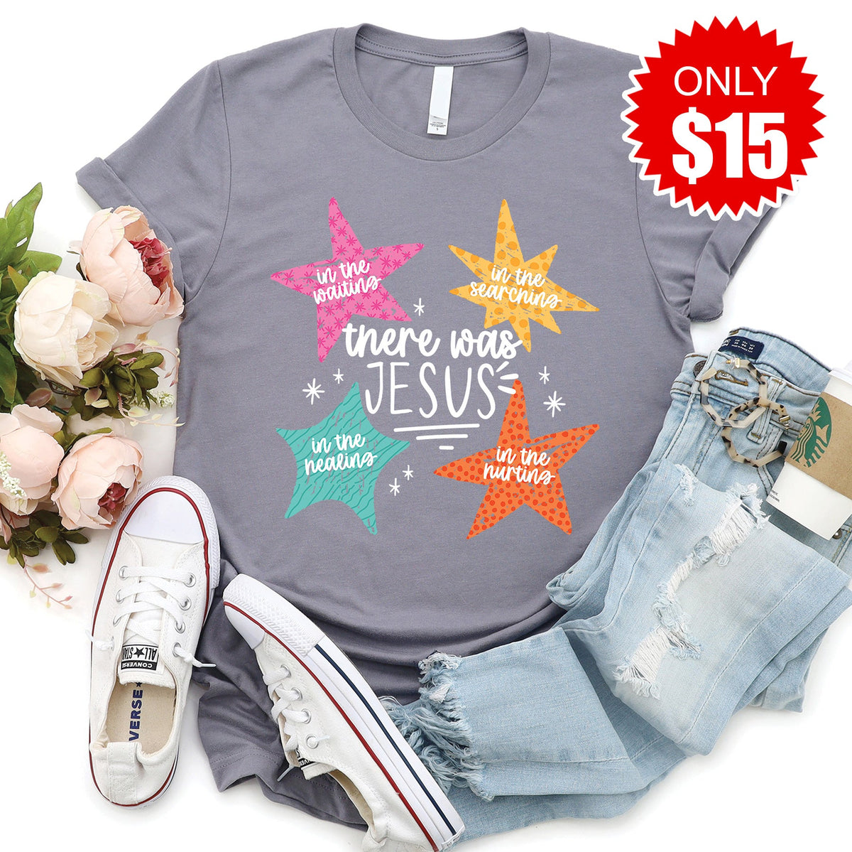 There Was Jesus Tee - Heather Storm - 15 product image 1
