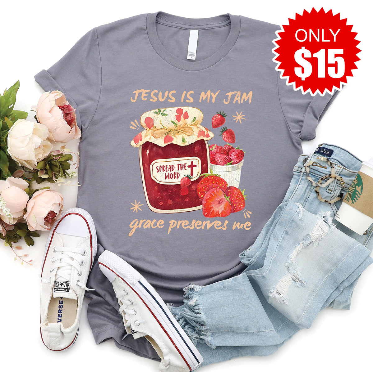 Jesus is My Jam Tee - Heather Storm - 15 product image 1
