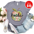 Teacher Apple Tee - Heather Storm - 15 product image 1
