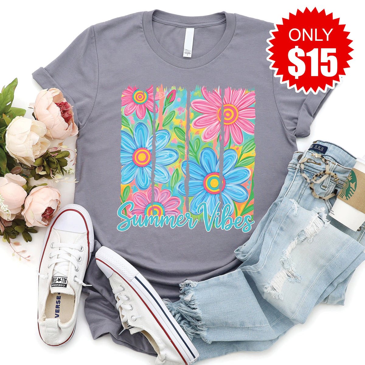 Summer Vibes Tee - Heather Storm - 15 product image 1