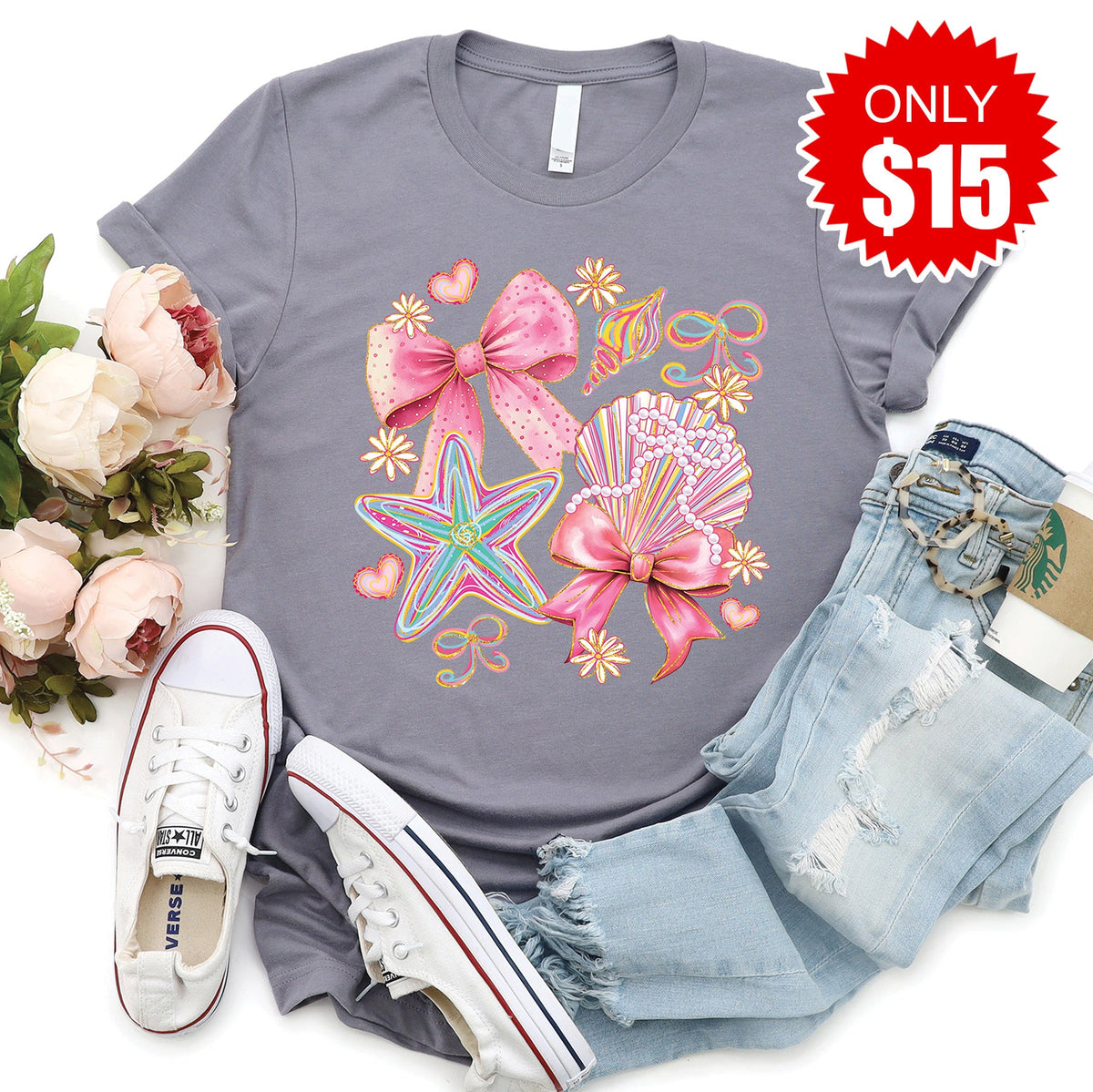 Seashells Tee - Heather Storm - 15 product image 1