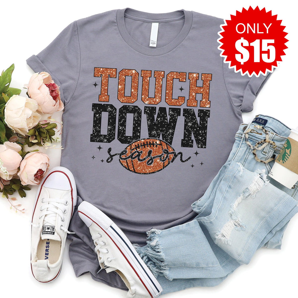 Touch Down Season Tee - Heather Storm - 15 product image 1