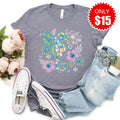 Floral Seahorse Tee - Heather Storm - 15 product image 1