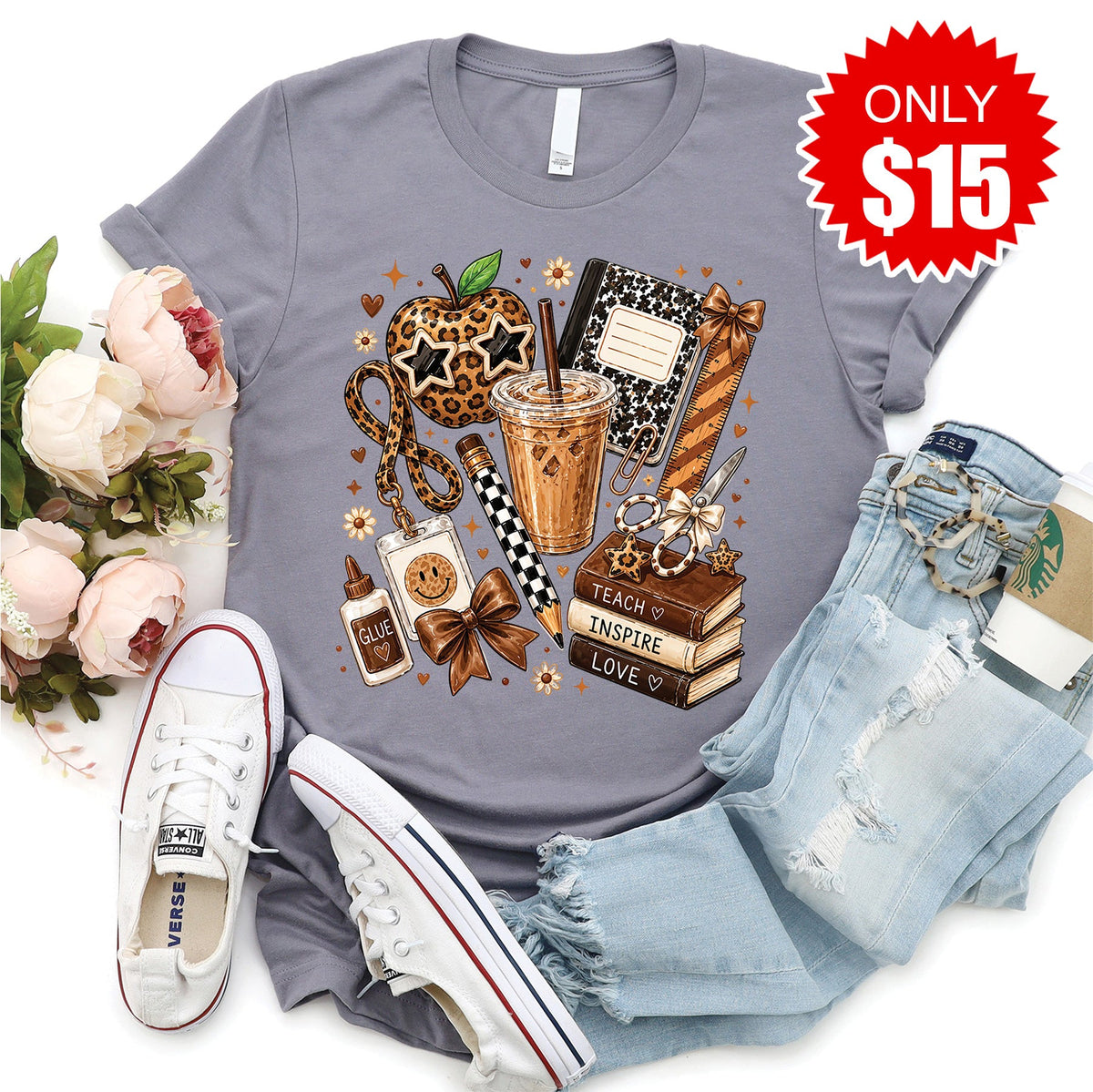 Teach Inspire Love Tee - Heather Storm - 15 product image 1
