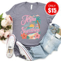 Jesus and Sunshine Tee - Heather Storm - 15 product image 1