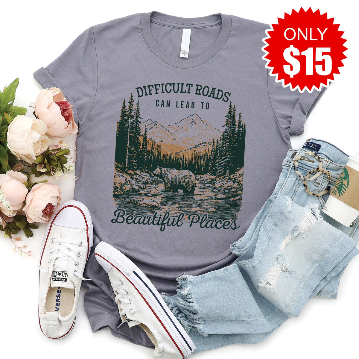 Beautiful Places Tee - Heather Storm - 15 product image 1
