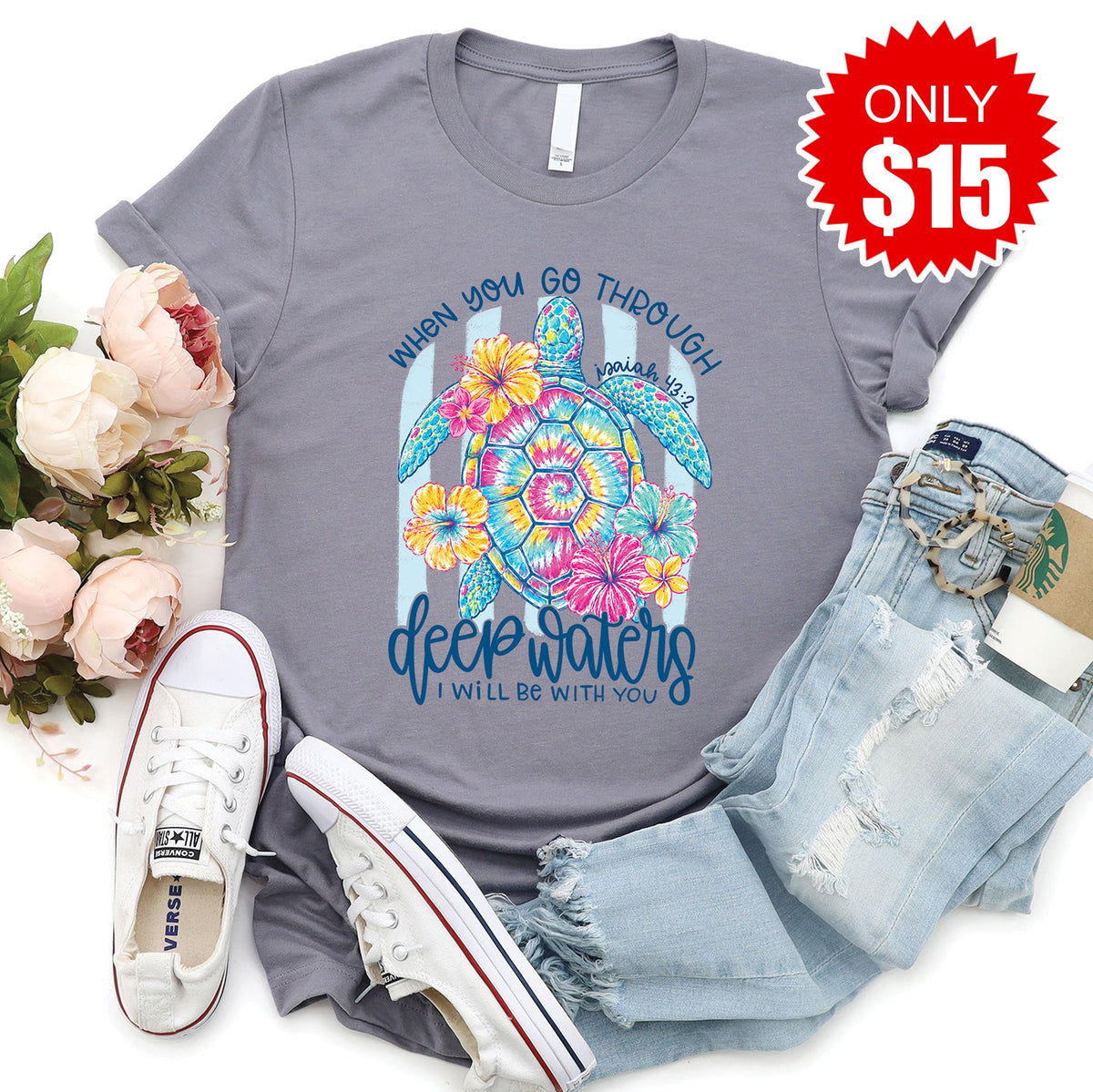 Deep Waters Tee - Heather Storm - 15 product image 1