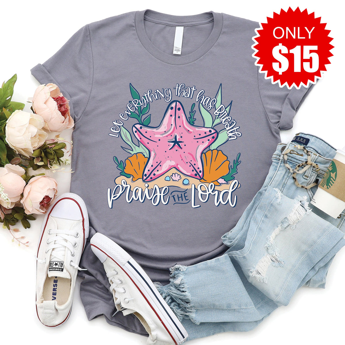 Praise the Lord Tee - Heather Storm - 15 product image 1