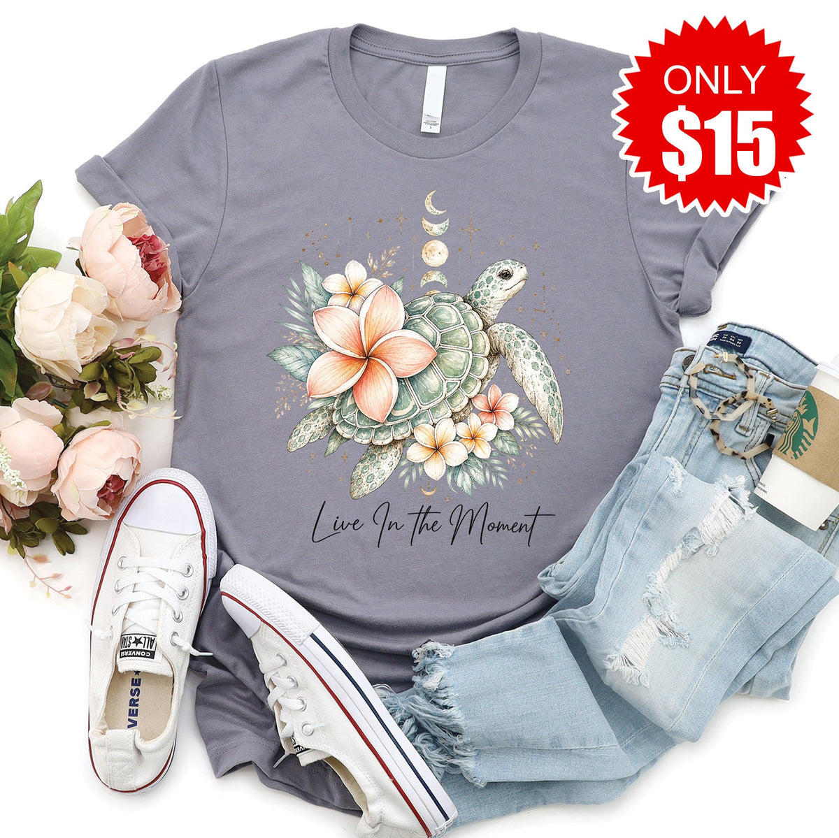 Live In The Moment Tee - Heather Storm - 15 product image 1