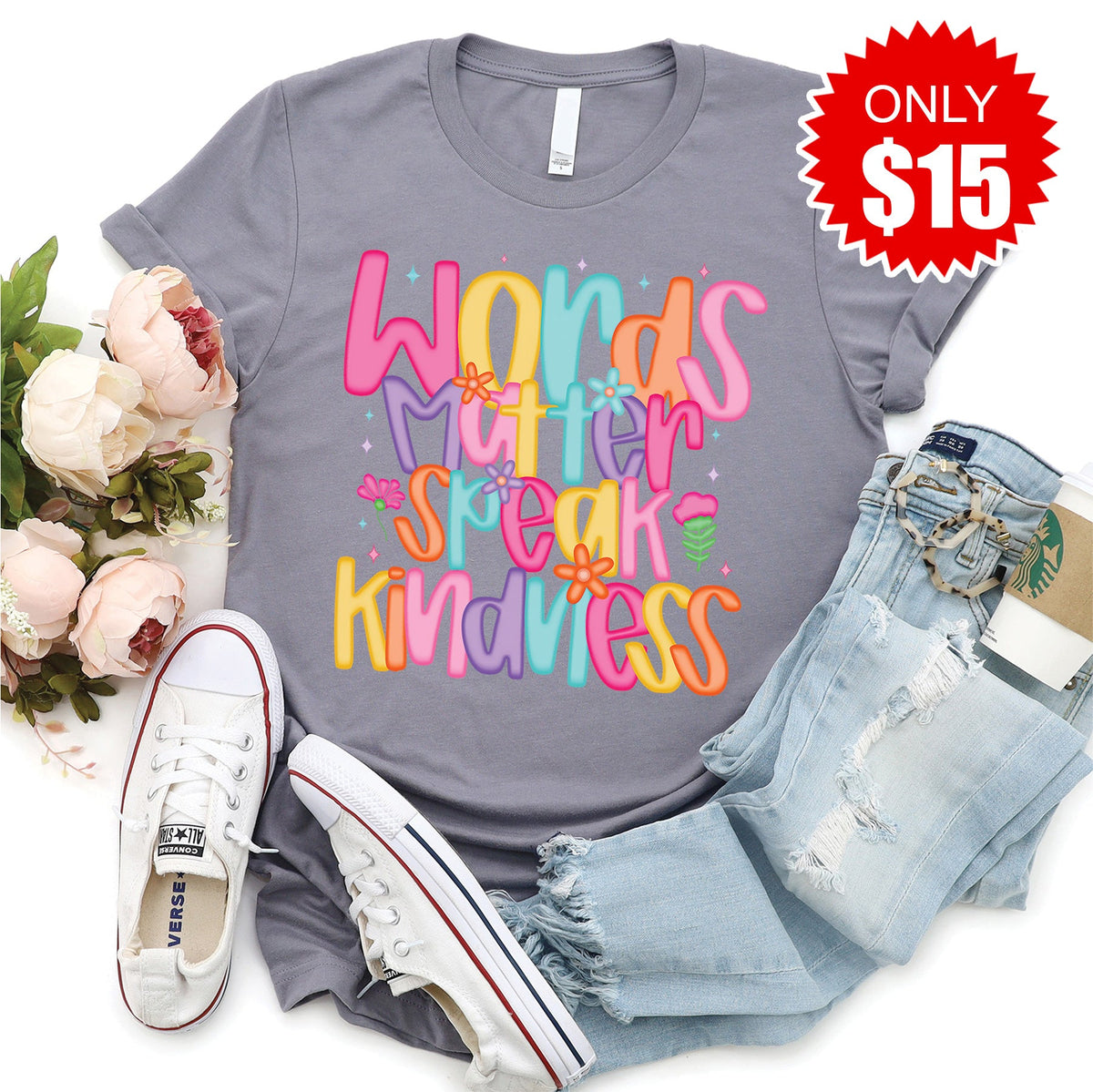 Words Matter Tee - Heather Storm - 15 product image 1