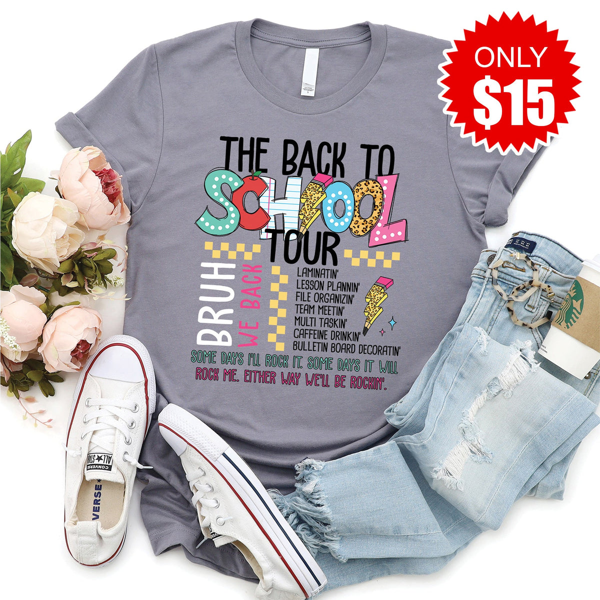 Back To School Tour Tee - Heather Storm - 15 product image 1