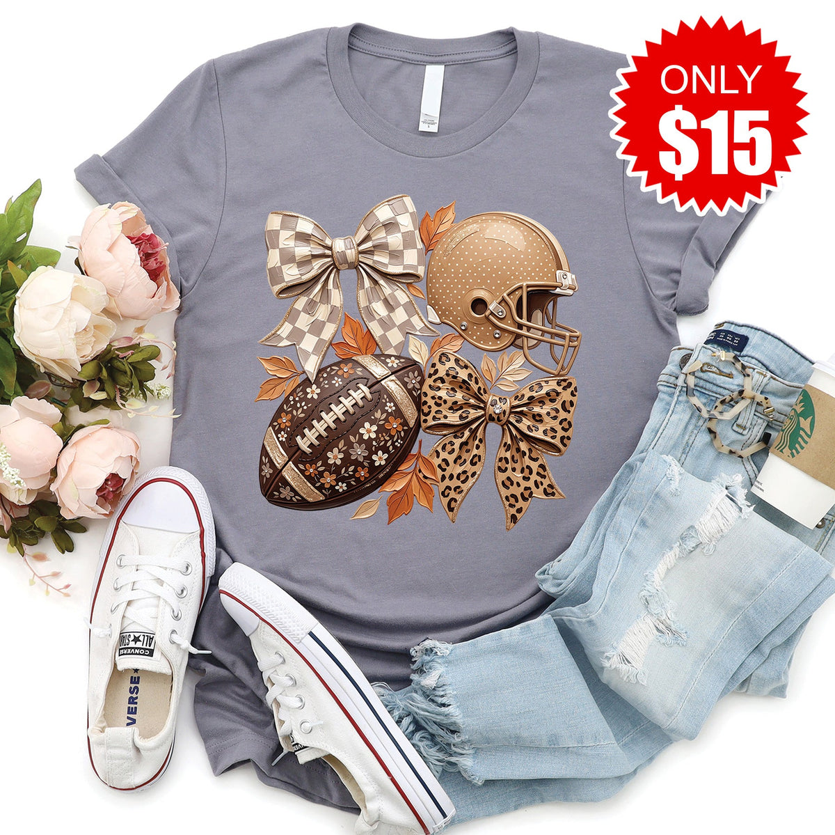 Football Tee - Heather Storm - 15 product image 1