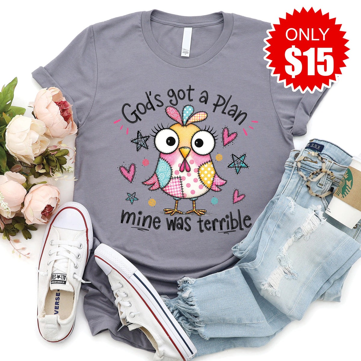 God's Got a Plan Tee - Heather Storm - 15 product image 1